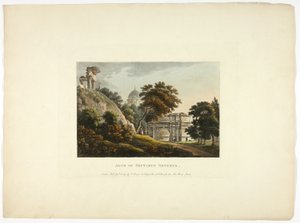 Arco de Septimus Severus, placa quatro das Ruínas de Roma