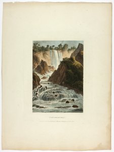 Cascata de Terni, placa catorze das Ruínas de Roma de M. Dubourg