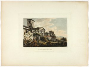 Templo de Hércules em Cori, placa trinta e dois das Ruínas de Roma de M. Dubourg