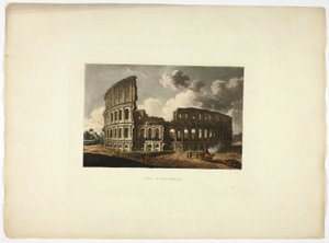 O Coliseu, placa quinze das Ruínas de Roma