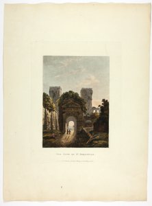 A Porta de São Sebastião, placa dezassete das Ruínas de Roma de M. Dubourg