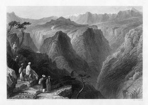 Monte o Líbano, acima do vale do Kedesha, ou Vale Sagrado, Líbano, 1841.