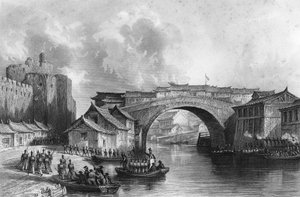Portão oeste de Ching-keang-foo Zhenjiang, China, 21 de julho de 1842 c1857.