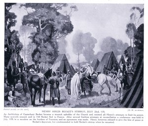 Henry segura o estribo de Beckets AD1170, 1920