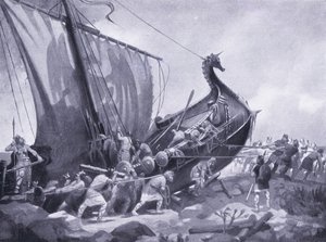 Magnus navega em torno do Mull de Cantyre AD1098, década de 1920