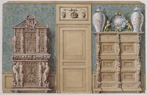 Móveis na sala de jantar da rue Fortunee, casa comprada por Balzac em 1847