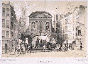 Temple Bar, Londres, c1845