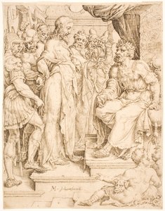 Cristo antes de Herodes de Maarten van Heemskerck