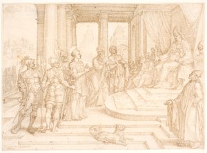 Santo Estêvão é levado perante o sumo sacerdote de Maarten van Heemskerck