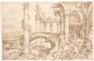 Ham zombando de Noé de Maarten van Heemskerck