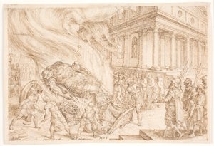 Jeú destrói a casa de Baal de Maarten van Heemskerck