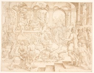 Josias ordena que todos os sacerdotes dos altos sejam mortos de Maarten van Heemskerck