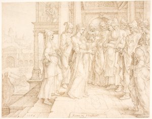 Judith dirigindo-se aos Anciães de Bethulia de Maarten van Heemskerck
