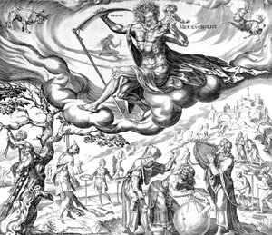 Melancolia, da série "Os quatro temperamentos", gravada por Harmen Jansz Muller, 1566