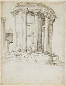 Templo redondo em Tivoli de Maarten van Heemskerck