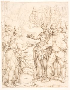 A descoberta da taça do faraó no saco de Benjamin de Maarten van Heemskerck
