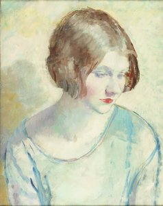 Helen (óleo e lápis sobre tela) de Mabel Greenberg