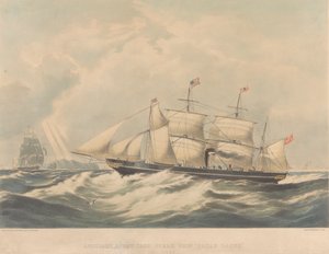 Navio a vapor de ferro de parafuso auxiliar "Sarah Sands" (1845), c.1843-54 (litografia) de Macdonald & Co. Maclure