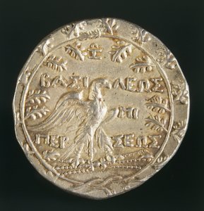 Tetradrachm do Rei Perseu da Macedónia, cunhado em Pela, Reino da Macedónia, reverso, c.179-168 a.C. (prata) de Macedonian
