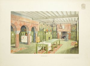 Sala de Jantar, Ilha de Man, c.1901 (litografia colorida) de Mackay Hugh (after) Baillie Scott