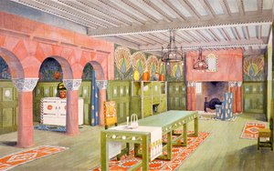 Sala de jantar, estampa feita por Emil Hochdanz, c.1901