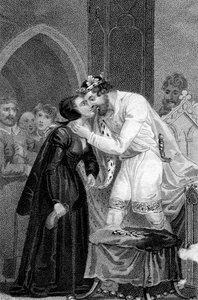 Eduardo IV recebendo a contribuição das viúvas, do século XV ao século XIX. de Mackenzie
