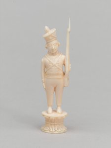 Peão branco, peça de xadrez, Índia, 1820 por volta de de Macneill MacLeay
