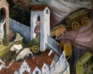 Colheita de madeira, detalhe do Mês de Dezembro, Ciclo dos Meses