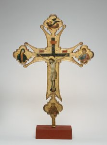 Cruz processional, c. 1320 (óleo sobre tela sobre madeira) de Maestro di Santa Chiara