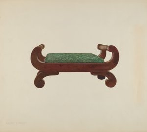 Banco de Pés - Mogno com Cobertura de Pêlo de Cavalo, c. 1939.