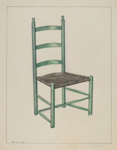 Cadeira de encosto de escada - chamada Jolting Chair, c. 1936.