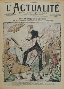 Caricatura sobre a construção do Canal do Panamá e a cobertura da mídia em torno dele, capa da revista LActualite, 9 de março de 1902