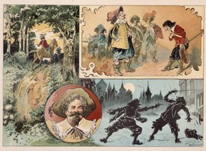 Cyrano de Bergerac, ilustração do romance de Cyrano de Bergerac: "O outro mundo".