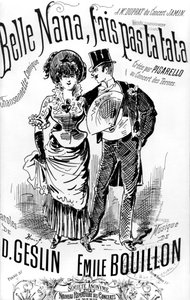 Capa de uma partitura para a música &39;Belle Nana, fais pas ta tata&39;