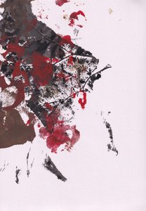 Salpico de tinta vermelha abstrato de Maira Ribena