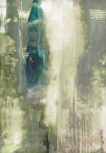 Abstrato em tons de verde e azul serenos de Maira Ribena