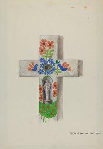 Pedra de cabeça de cimento, c. 1937. de Majel G. Claflin