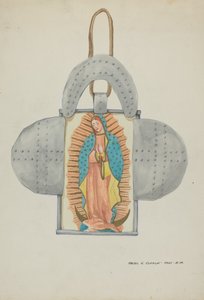 Guadalupe desenhada à mão em forma de lata, c. 1937. de Majel G. Claflin