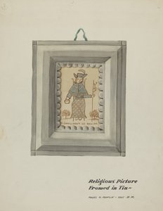 Moldura de Estanho de Santo Nino de Atocha-Hand Made Tin Frame, c. 1937. de Majel G. Claflin