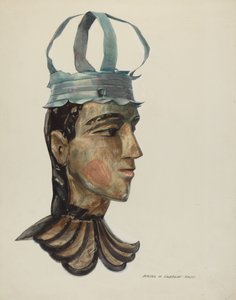 Cabeça de Figura Esculpida com Coroa de Estanho, 19351942. de Majel G. Claflin