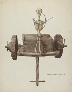 Penetente Death Cart & Death Figure, c. 1937. de Majel G. Claflin
