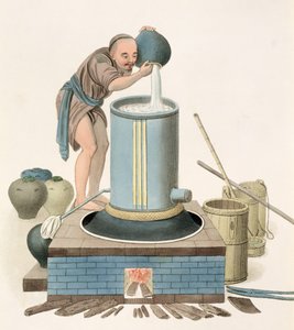 Um destilador, prato 24 de "O traje da China", gravado por J. Dadley, 1800