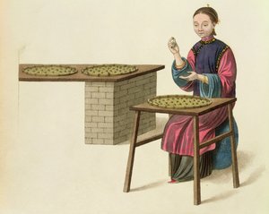 Uma mulher preparando chá, prato 21 de &39;o traje da China&39;, gravado por J. Dadley, 1800