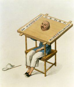 A punição do colarinho de madeira, placa 13 de "As punições da China", gravada por J. Dadley, 1804