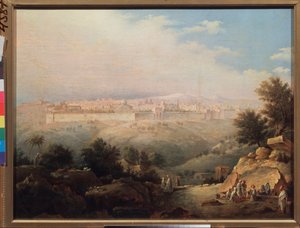 Vue de Jerusalem (Israel) (Vista de Jerusalém) - Peinture de Maxim Nikiphorovich Vorobyev (Vorobiev) (1787-1855), huile sur toile