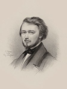 Retrato do violinista e compositor Hubert Léonard 1819-1890, 1850. de Maksymilian Fajans