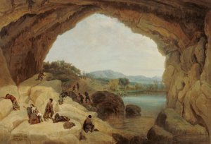 Emboscada a um grupo de Bandidos na Cueva del Gato - Barron y Carrillo, Manuel (1814-1884) - 1869 - Óleo sobre tela - 72x105 - Museo Carmen Thyssen, Málaga