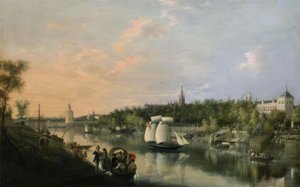 O GUADALQUIVIR AO SEU PASSO POR SEVILHA - 1851 - OELO - LIENZO 86,5X135,4CM