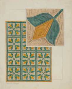 Coverlet-Applique Quilt, c. 1937. de Manuel G. Runyan