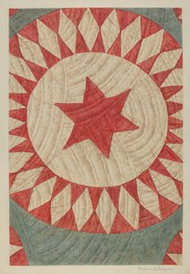 Colcha de Estrela e Anel, c. 1938. de Manuel G. Runyan